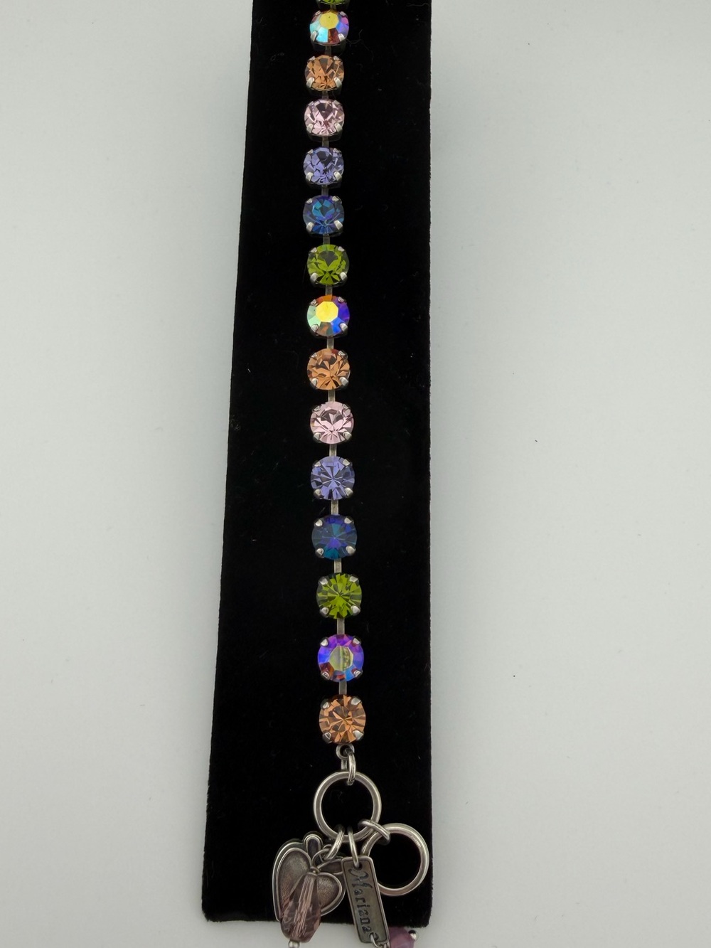 Mariana Medium Round Crystal Tennis Bracelet in Sassy Colorway Silver